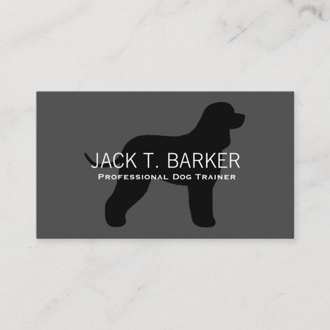 Irish Water Spaniel Silhouette Black Visitenkarte (Vorderseite)