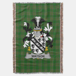 Irish Watson Coat of Arms Familienwappen Irland Decke