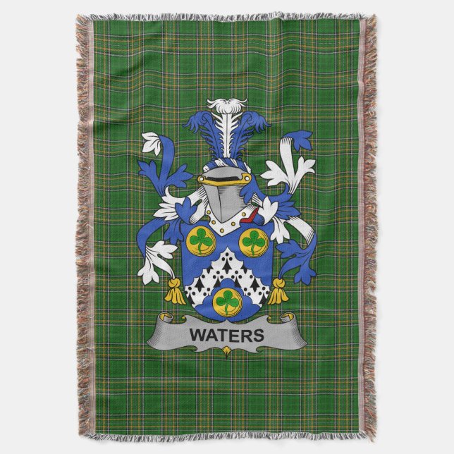 Irish Watts Coat of Arms Familienwappen Irland Decke (Vorderseite Vertikal)