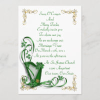 Irish Wedding Einladung Harp Kleeblätter und Band