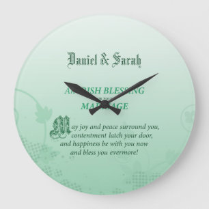 Irish Wedding Glückwunsch Segen Große Wanduhr