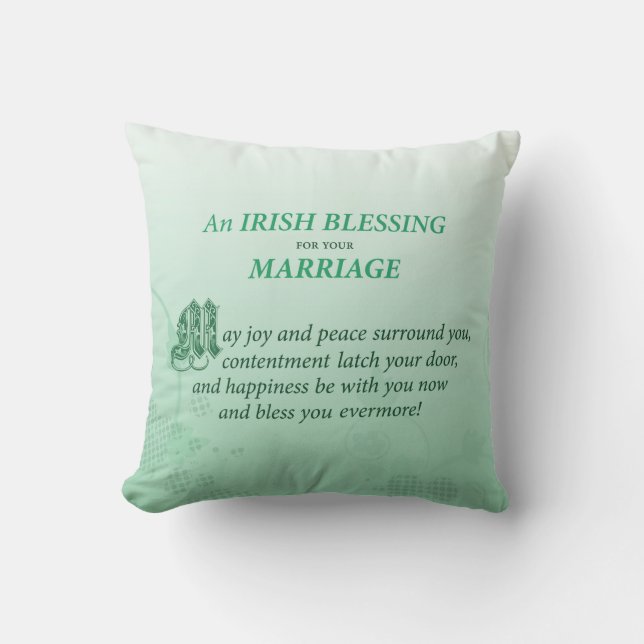Irish Wedding Glückwunsch Segen Kissen (Vorderseite)