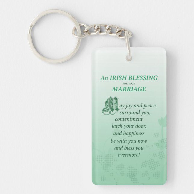 Irish Wedding Glückwunsch Segen Schlüsselanhänger (Vorderseite)