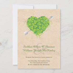 Irish Wedding Kleeblatt Heart Einladung
