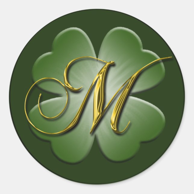 Irish Wedding Monogram M Umschlag Aufkleber (Vorderseite)