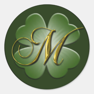 Irish Wedding Monogram M Umschlag Aufkleber