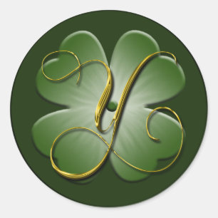 Irish Wedding Monogram Y Umschlag Aufkleber Sticke