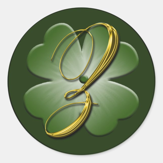 Irish Wedding Monogram Z Umschlag Aufkleber (Vorderseite)