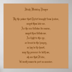 Irish Wedding Prayer Poster