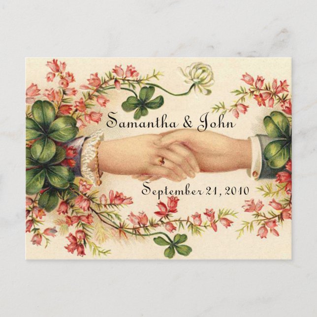 Irish Wedding Save the Date Ankündigungspostkarte (Vorderseite)