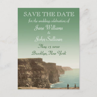 Irish Wedding Theme Cliffs of Moher Save the Date Ankündigungspostkarte