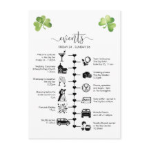 Irish Wedding Timeline Guest Itinerary