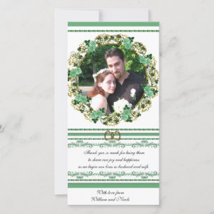 Irish Wedding Vielen Dank für Ihr Foto Card Blumen Dankeskarte