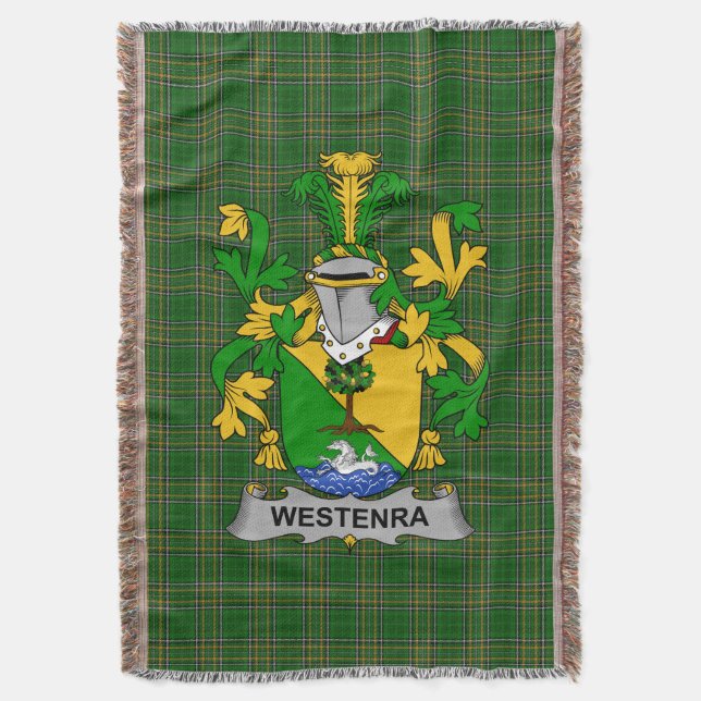 Irish Westenra Coat of Arms Familienwappen Irland Decke (Vorderseite Vertikal)