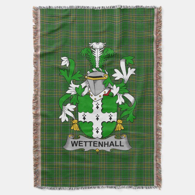 Irish Wettenhall Coat of Arms Familienwappen Irlan Decke (Vorderseite Vertikal)