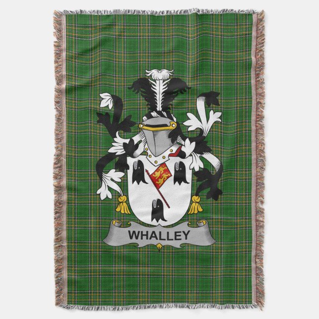 Irish Whalley Coat of Arms Familienwappen Irland Decke (Vorderseite Vertikal)