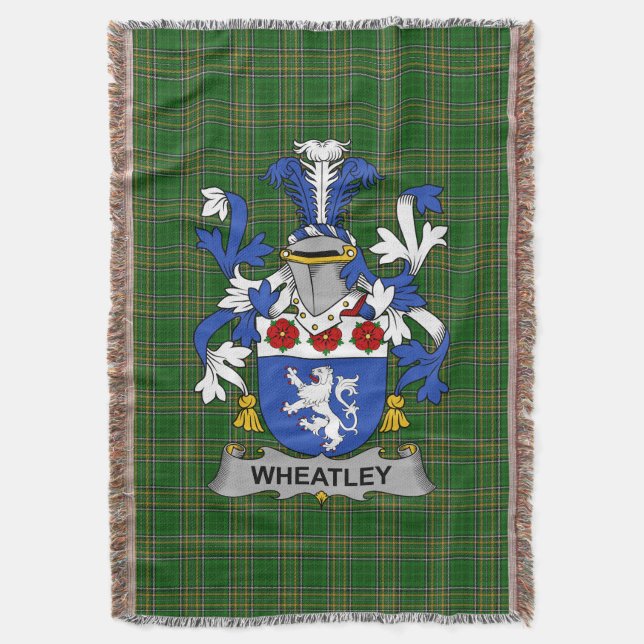 Irish Wheatley Coat of Arms Familienwappen Irland Decke (Vorderseite Vertikal)