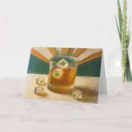 Irish Whiskey Tumbler Shamrock Eis "Sláinte!" Karte