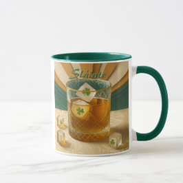 Irish Whiskey Tumbler Shamrock Ice "Sláinte!" Tasse