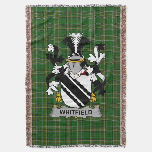 Irish Whitfield Coat of Arms Familienwappen Irland Decke (Vorderseite Vertikal)