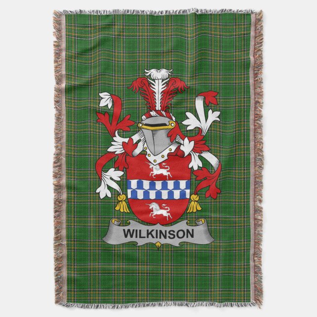 Irish Wilkinson Coat of Arms Familienwappen Irland Decke (Vorderseite Vertikal)