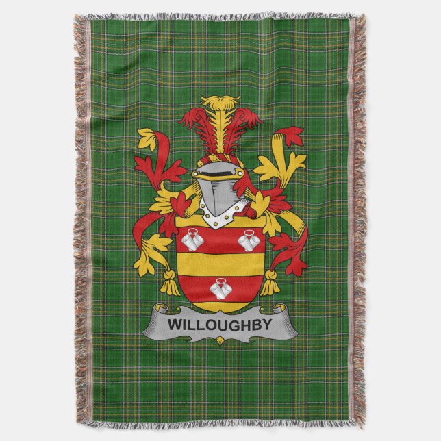 Irish Willoughby Coat of Arms Familienwappen Irlan Decke (Vorderseite Vertikal)