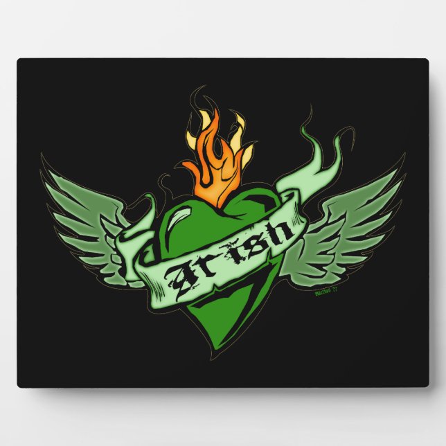 Irish Winged Heart Plaques Fotoplatte (Vorderseite)