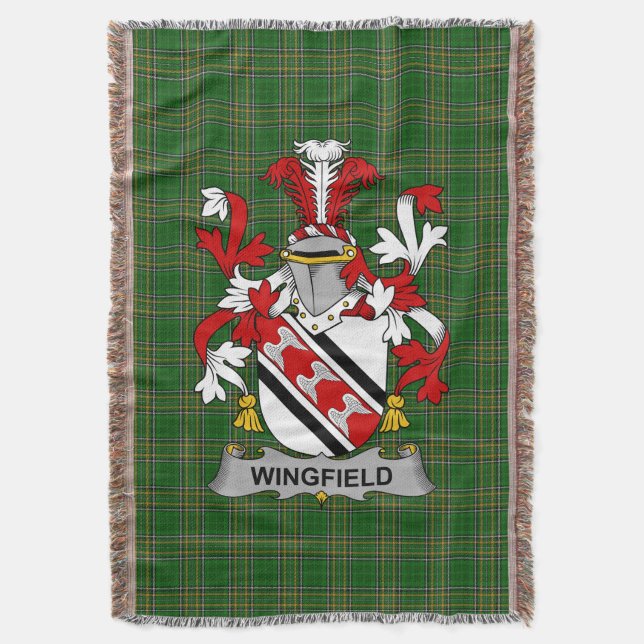 Irish Wingfield Coat of Arms Familienwappen Irland Decke (Vorderseite Vertikal)