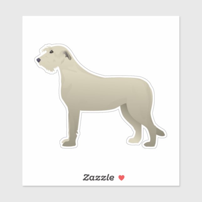 Irish Wolfhoubnd Dog Breed Side View Silhouette Aufkleber (Blatt)