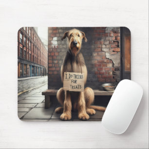 Irish Wolfhound Beging for Leckereien Mousepad