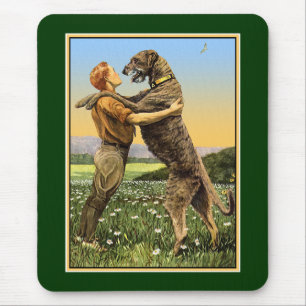 "Irish Wolfhound Begrüßung" Mousepad