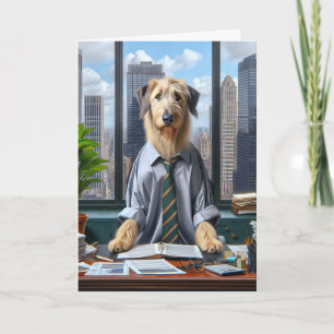 Irish Wolfhound Businessman zum Vatertag Karte