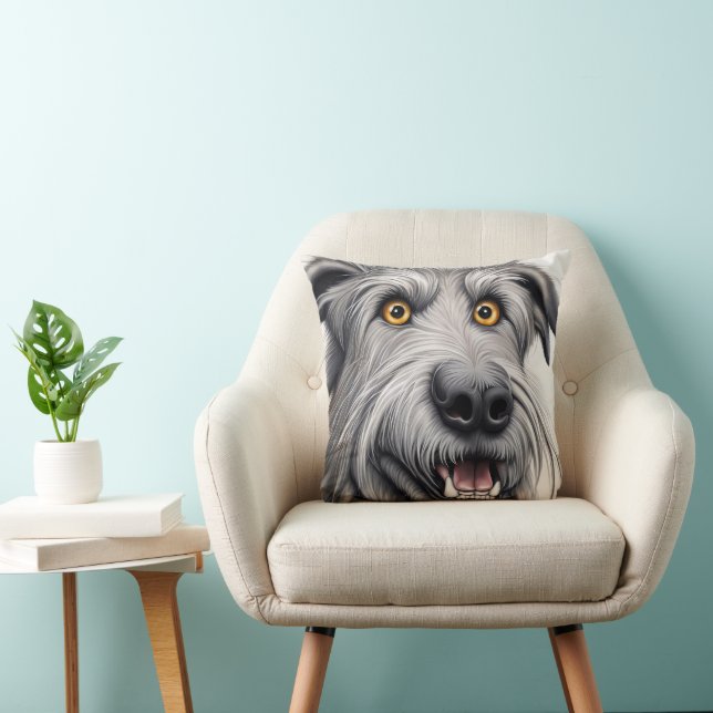 Irish Wolfhound Cartoon Kissen (Stuhl )