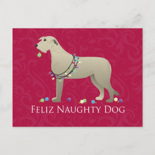Irish Wolfhound Christmas Design Feiertagspostkarte