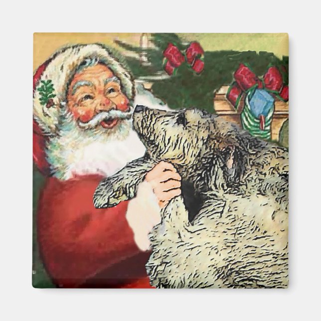 Irish Wolfhound Christmas Geschenke Magnet (Vorne)