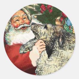 Irish Wolfhound Christmas Geschenke Runder Aufkleber