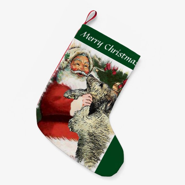 Irish Wolfhound Christmas Kleiner Weihnachtsstrumpf (Vorderansicht (hängend))