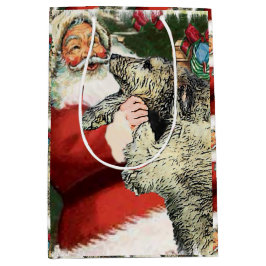 Irish Wolfhound Christmas Mittlere Geschenktüte