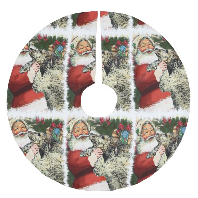 Irish Wolfhound Christmas Polyester Weihnachtsbaumdecke (Vorderseite)