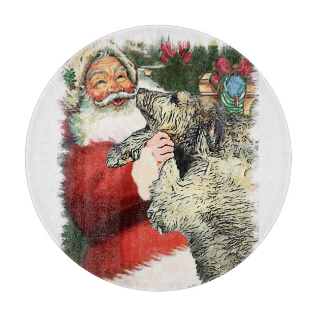 Irish Wolfhound Christmas Schneidebrett (Vorderseite)