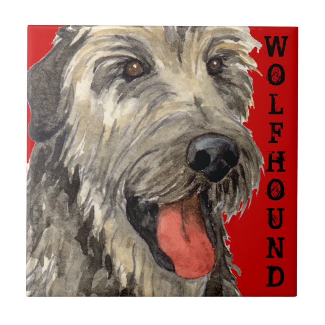 Irish Wolfhound Color Block Fliese (Vorderseite)