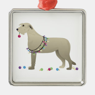Irish Wolfhound Dog Breed Silhouette Weihnachten Ornament Aus Metall