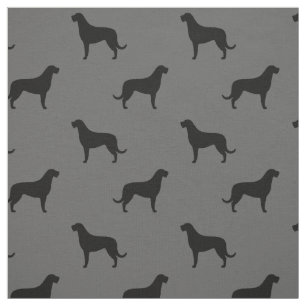 Irish Wolfhound Dog Breed Silhouetten Gemustert Stoff