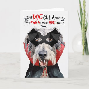 Irish Wolfhound Dog Funny Count DOGcula Halloween Feiertagskarte