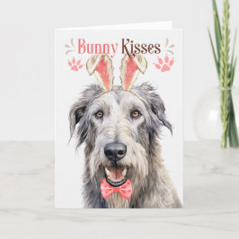 Irish Wolfhound Dog in Bunny Oars für Ostern Feiertagskarte