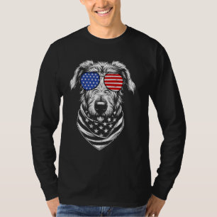 Irish Wolfhound Dog Patriotic 4. Juli Amerikaner T-Shirt