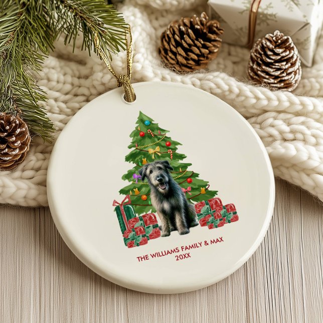 Irish Wolfhound Dog Personalisiert Weihnachten Keramik Ornament (Von Creator hochgeladen)