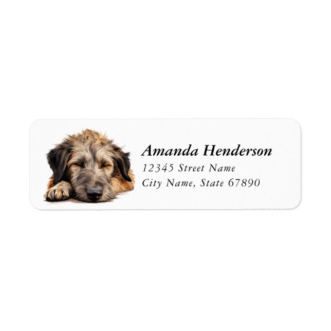Irish Wolfhound Dog Rücksendeadressen-Aufkleber (Vorne)