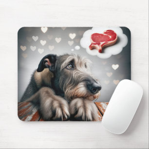 Irish Wolfhound Dream Of Steak Mousepad