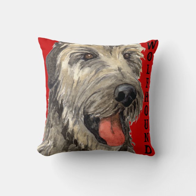Irish Wolfhound Farbblock Kissen (Vorderseite)